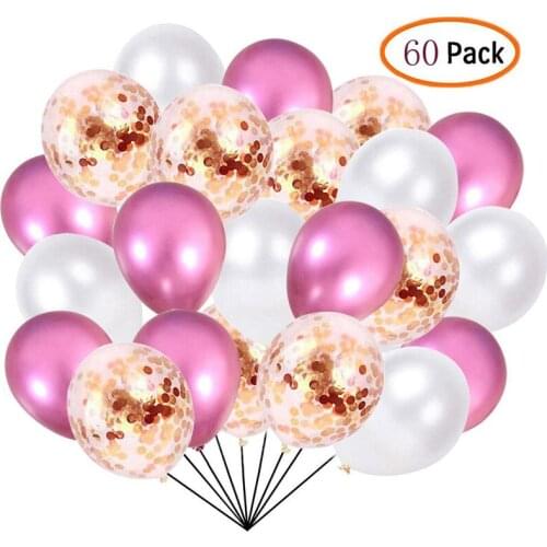 60pcs 12inch Latex Metallic Confetti Balloons Mix Color Wedding Baby Shower Birthday Party Decorations Helium Ballon Kids Gift