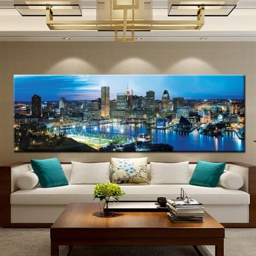Large size Europe city Painting Baltimore,Pittsburgh,5D Diamond Embroidery Mosaic full square round drill pop Murals