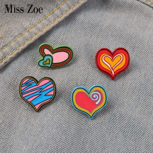 Graffiti Heart Enamel Pin Custom Love Vortex Brooches Badges for Bag Clothes Punk Cool Lovers Jewelry Gift for Girl Friend