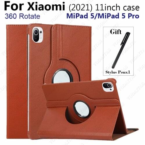 PU Leather 360 Rotation Stand Cover for Xiaomi MiPad 5 Pro / MIPad 5 2021 Case for Mi Pad 5 Pro 11 Protective Shell Funda