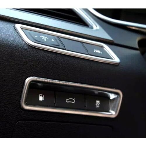 For Hyundai Sonata 2015 2016 2pcs Matte Chrome Interior Front Headlight Lamp Control Button Switch Cover Molding Trim