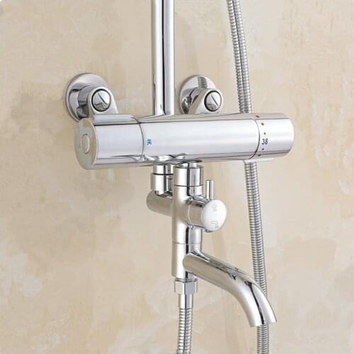 Hot Sale Thermostatic Shower Faucet Thermostatic Mixing Valve Chrome Polish Thermostatic Mixer Body Wall Mounted bathroom faucet