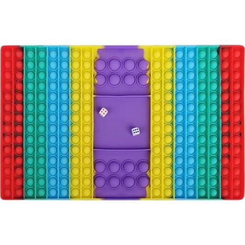 Big Size Fidget Toys Rainbow Chess Board Push Bubble Sensory Toy Adult Stress Relief Squeeze Board Toy Anti Stress Board Games