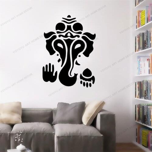 Indian God Ganesha Bohemian Elephant Wall Decal Vinyl Wall Sticker Livingroom Home Decor Hindu Art Mural CX654