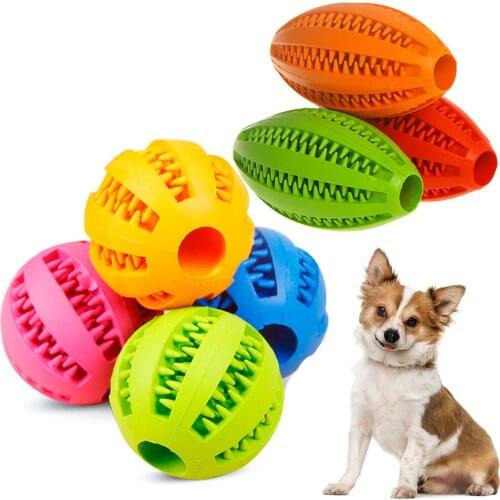 Interactive Pet Treat Toy Ball Self-Playing Dog Toys Natural Soft Bouncy Rubber Ball Tooth Cleaning for Puppy Large Dog Chew Toy