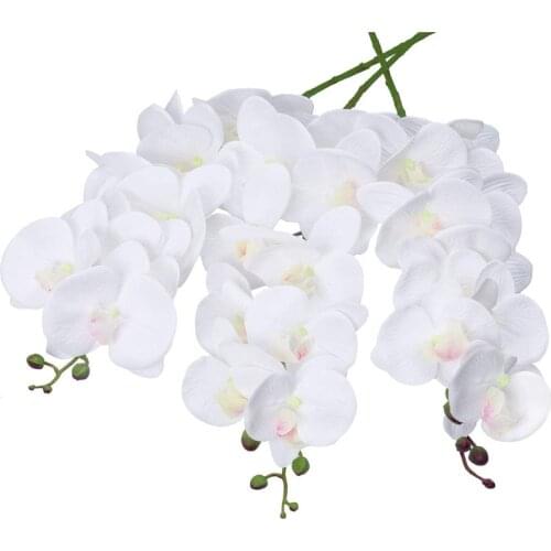 Artificial Orchid Flower Stem Plants Butterfly Orchids Fake Flowers Home Decor Garden Living Room Wedding Decoration
