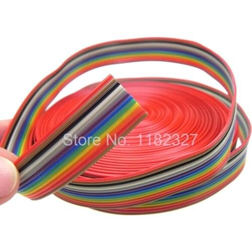 1 meter/lot) Drop Verzending lint kabel 12 WAY Vlakke Kleur Rainbow Ribbon Cable draad Regenboog 12 P lint kabel 1.27 MM pitch
