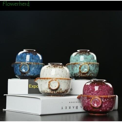 Ceramic Porcelain Travel Kung Fu Tea Set Teaware One Pot and Two Cup Kungfu Tea Set Japanese Tea Set Tea Pot and Cup Set