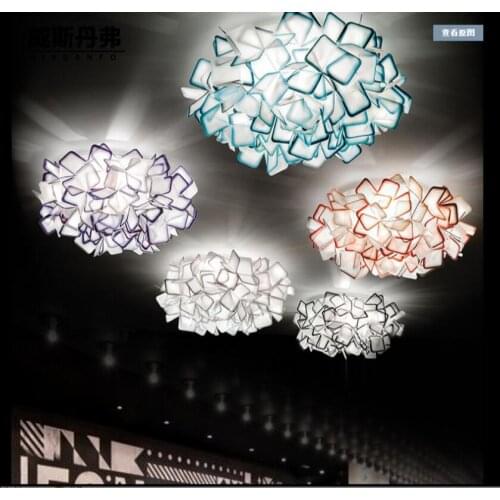 Nordic creative three-color light acrylic suction crane dual-use lamp petal bedroom ceiling chandelier led lighting fixture