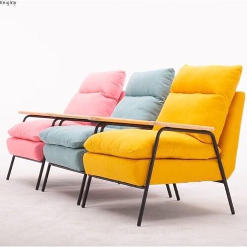 Nordic Lazy Sofa Chairs Bedroom Simple Modern Single Sofa Leisure Living Room Sofas Comfortable Backrest Balcony Sofa Chairs L