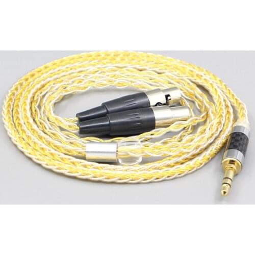 LN007331 8 Core Silver Gold Plated Earphone Cable For Aeolus Atticus Auteur Blackwood Eikon Ori Verite Vibro Headphone