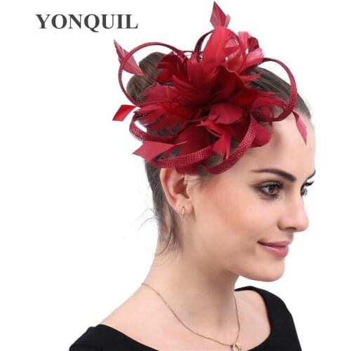 Marron Sinamay Fancy Headwear Women Women Wedding Show Hair Fascinators Hat Accessories Bride Mesh Show Headwear For Elegant