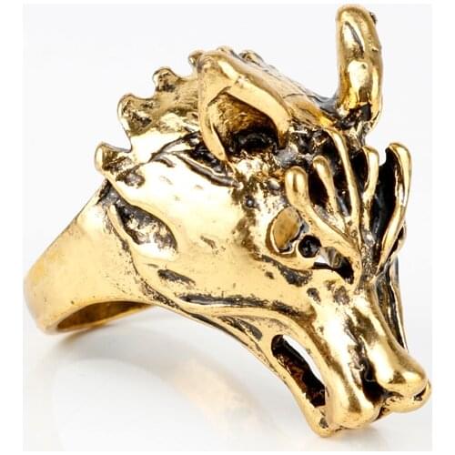 MQCHUN Vkings Wild Wolf Head Men Rings Vintage Animal Male Ring Fashion Finger Accessories -25