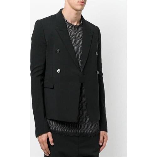 Mens new spring fashion trend personality large-size custom double-breasted slim short blazer