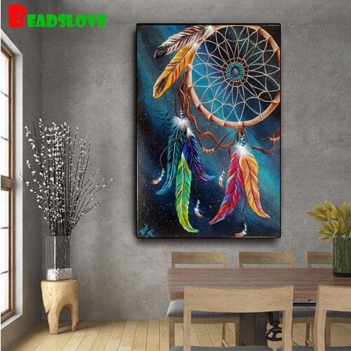 Square round drills,5D DIY Diamond Painting Dream catcher Diamond Embroidery full display Cross Stitch,Mosaic puzzle picture