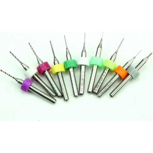 2021 New 10Pcs 0.1mm to 1.0mm PCB Print Circuit Board Carbide Micro Drill Bits Set Tool