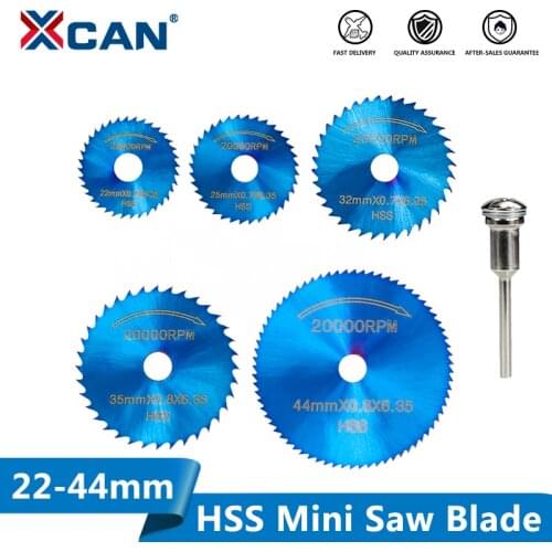 XCAN 1 Set Mini Saw Blade Nano Blue Coated HSS Cutting Disc for Dremel Rotary Tools Wood Metal Circular Saw Disc Blade