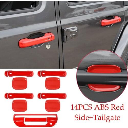 ABS Side &Tailgate Door Handle Bowl Cover Fit Forfor Jeep Gladiator JT 2018
