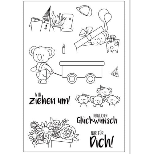 German word Transparent Clear stamp and cutting dies DIY Silicone Seals Scrapbooking /Card Making/Photo Album Decoration