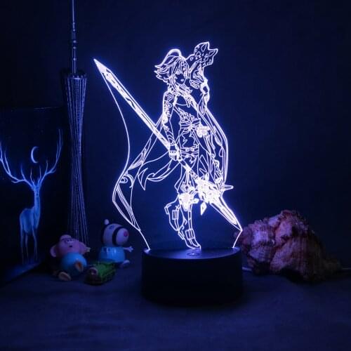 3D Illusion Night Light Genshin Impact Lamp Hot Game Light for Bedroom Decor LED Light Atmosphere Bedside Night Lamps Kids Gift