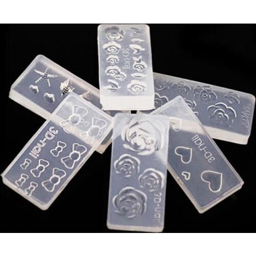 New 6 Pcs Fashion Transparent Acrylic Mold Nail Art DIY Decoration Manicure Tools Durable Easy to apply Multi-pattern