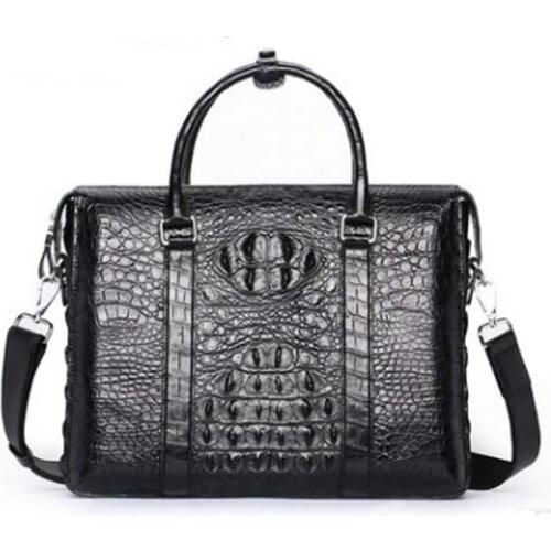 Hujingsha new arrival crocodile men handbag cross-shoulder briefcase leather single shoulder bag men handbag