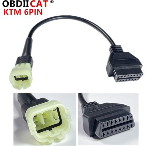 OBDIICAT For KTM 6 pin to OBD 16 pin adapter cable for ECU software to Motorcycle motorbikes 6pin cable
