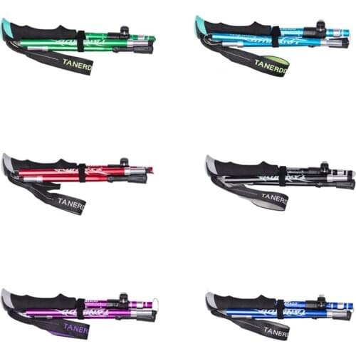 1 Pair Outdoor Trekking Poles Walking Stick Camping Portable Hiking Sticks For Nordic Elderly Telescopic Club Easy Put Bag