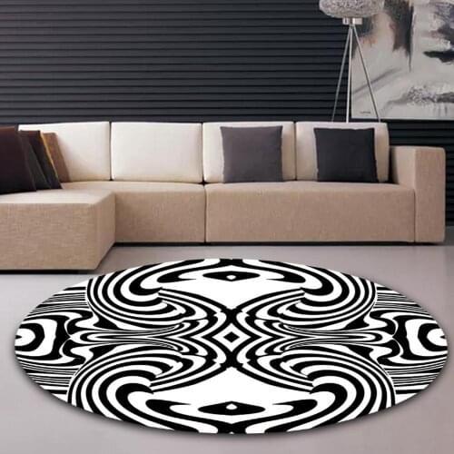 Luxury 3D Carpet Area Rug Printed 3D Visual Illusion Floor Pad Non-Slip Soft Carpet Floor Mat Hole Pad For Living Room Decor
