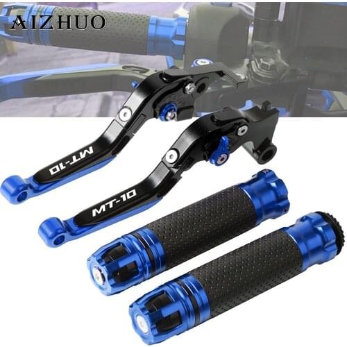 Motorcycle Brake Clutch Lever Extendable+Handle Grips Handlebar For YAMAHA MT10 MT-10 MT 10 2016 2017 2018 2019
