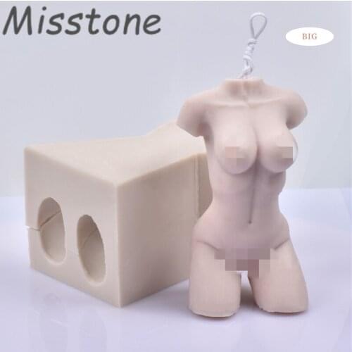 Sexy Lady Human Female Silicone Candle Leg Plump Breast Mold Woman Two Halves Plaster Decoration Crystal Gum Art Body DIY