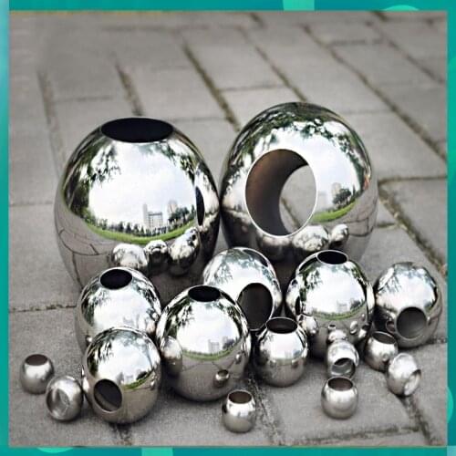 Freeshipping Stainless Steel Door Gate Pillar Staircase Hardware Decoration Ball Holder Hollow Ball With Hole