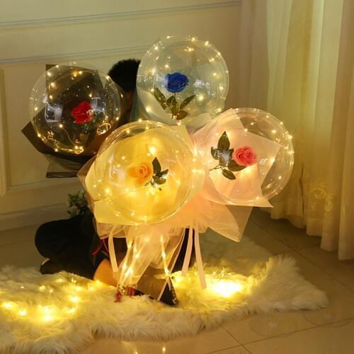 LED Luminous Balloon Light Bouquet Rose Party Lamp Decor Wedding Birthday Gift