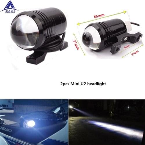 2 PCS Motorcycle Headlight U2 1200LM 30W High Low Flash LED Driving Fog Spot Head Bulb Light Lamp Headlight Motorcycle Switch