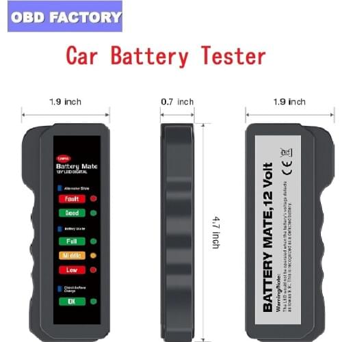 Hot Car Digital Battery Tester BM310 Auto Checker Alternator 12V 6LED Lights Display for Car Vehicle Motorcycle