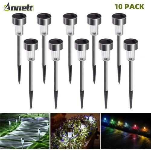 10 Pack Solar Lights RGB Outdoor Christmas Yard Decoration Garden Led Lawn Lamp Stainless Steel Landscape/Pathway Flood Light