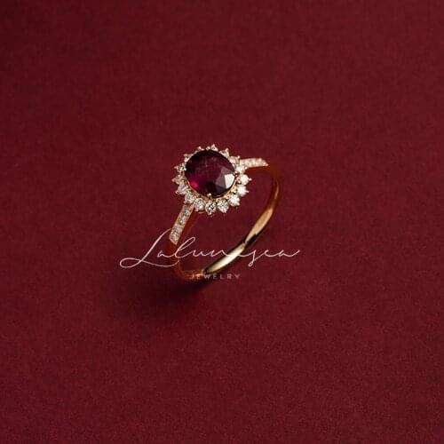 2021 New S925 Sterling Silver Rose Elegant Vintage Ring For Women Luxury Gorgeous Colorful Ruby Tourmaline Zircon Gift Exquisite