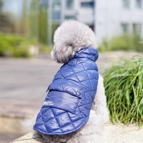 Winter Keep Warm Thick Dog Clothes Solid Color Eider Down Acket Coat Dog Pet Three-color Thick Warm Down Vest Pet Clothing
