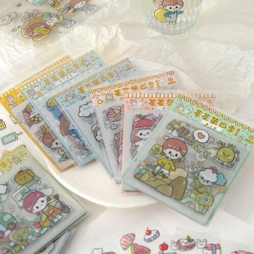 10packs/LOT tea fourth season series Creative decoration DIY adhesive stationery PET sticker
