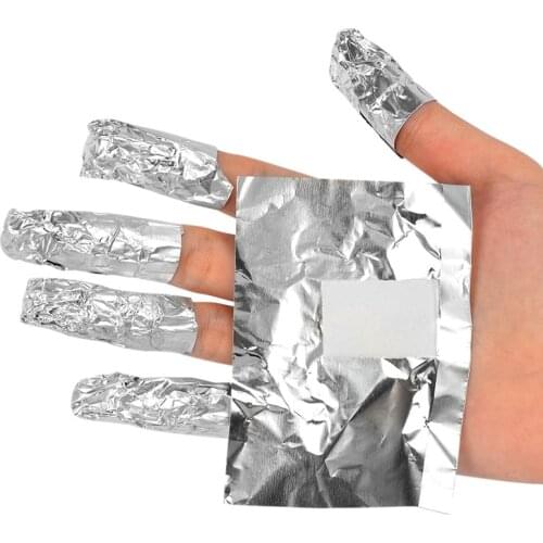 100Pcs With With Cotton Pad Aluminium Foil Remover Wraps With Acetone Nail Art Soak Off Acrylic Gel Nail Polish Removal Tools