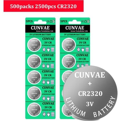 2500pcs 3V CR2320 CR 2320 BR2320 DL2320 ECR2320 Watch Clock Batteries Button Coins Cell Calculator watch toys Lithium Battery