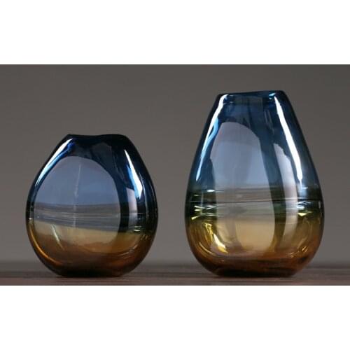 American minimalist colored glass vase decoration home living room TV cabinet water culture flower gift