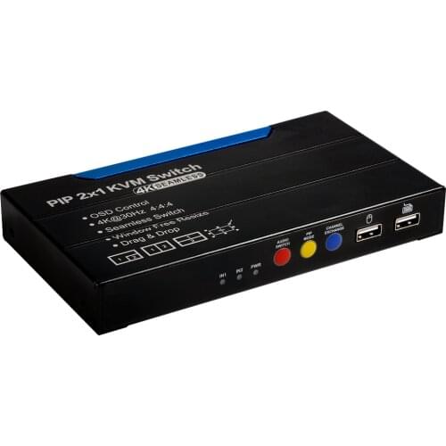 MiraBox HSV585 2x1 Seamless HDMI Switch 4K PIP Multi-viewer Support Window Free Resize and Drap & Drop Audio Extractor