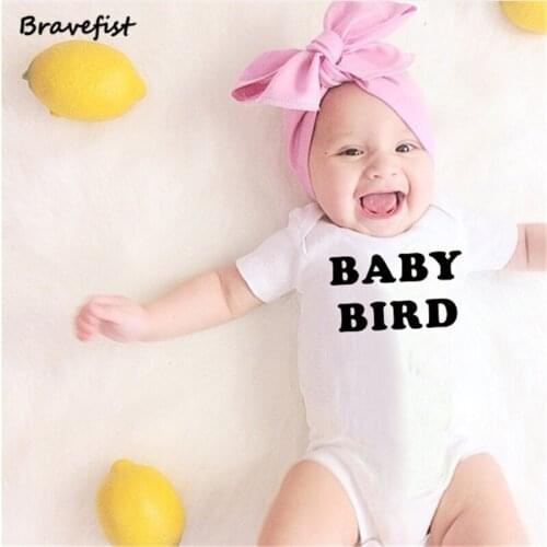 Retail Baby Children Kids Cothing Boys Girls Summer Cotton Short-Sleeve Original Bodysuits 0-24Months Kids Jumpsuits Baby Bird