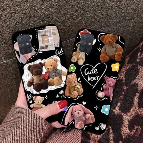 Ins Cute Cartoon Graffiti bear Korean Phone Case For Samsung Galaxy A21S A01 A11 A31 A81 A10 A20E A30 A40 A50 A70 A80 A71 A51