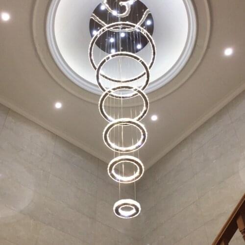 Ring crystal LED chandelier Living room dining room bedroom study room lamps Office Lighting for Hotel Clothing Store Cafe