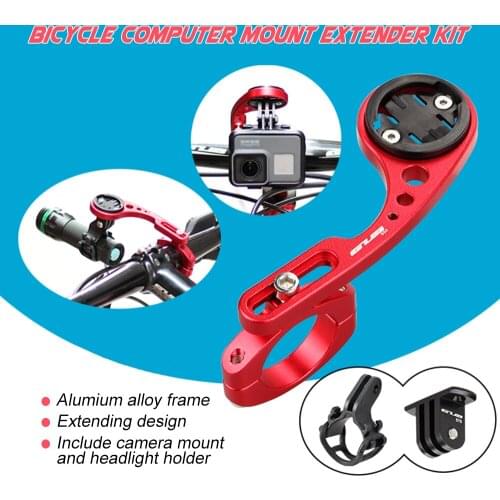 GUB Handlebar Extender Kit Bike Computer Mount for Garmin Bryton Cateye with Flashlight Holder Bracket Sport Camera Mount