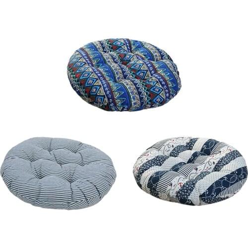 Cotton And Linen Computer Chair Dining Tatami Round Cushion Office Pad Thickening Student Bench Rattan Chair Butt Cushion