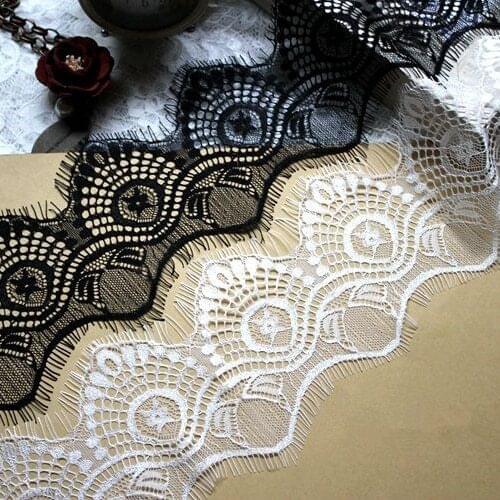 High quality eyelash lace accessories Wide 9CM handmade diy dress scarf veil stitching fabric