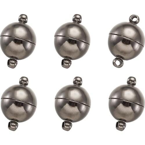 5 Sets Round Shape Brass Magnetic Clasps For Bracelets DIY Jewelry Making Components Golden Gunmetal Color 19x12mm